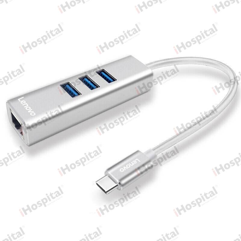 Lenovo C615 USB-C Hub – 3× USB 3.0 + Gigabit Ethernet