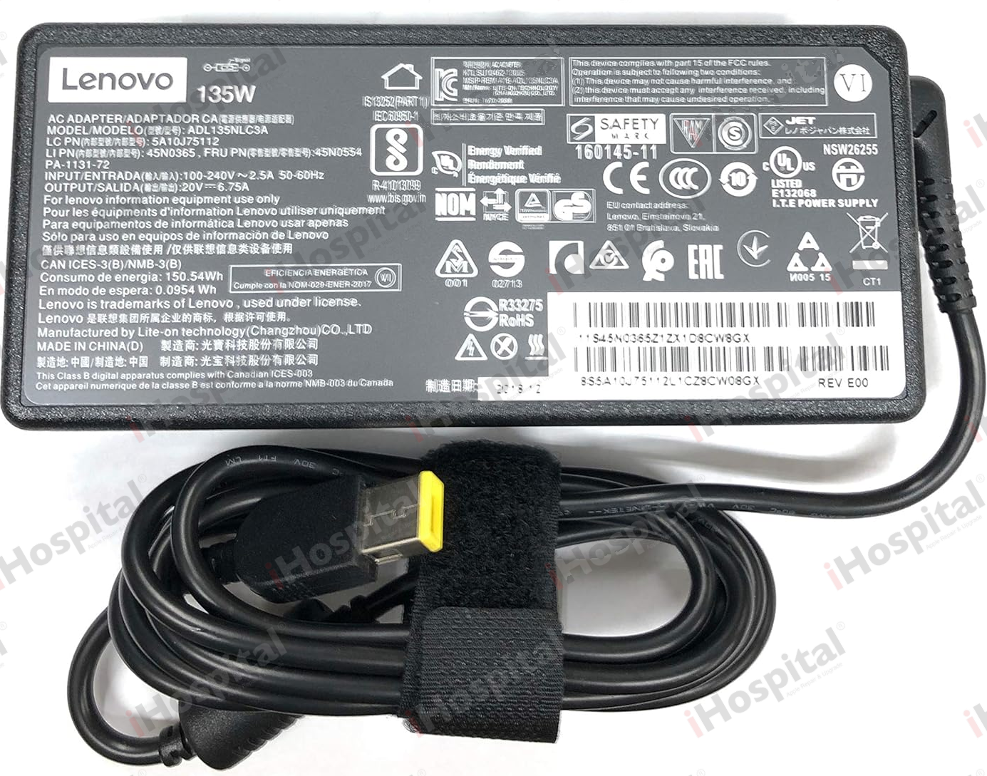 Original Lenovo 135W USB Laptop Charger 20V 6.75A (ADL135NLC3A)
