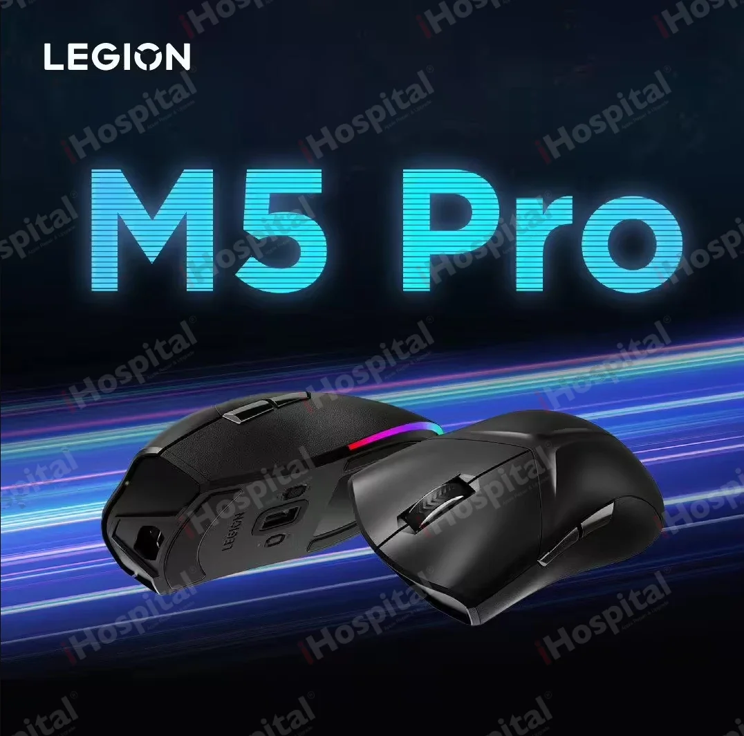 Lenovo Legion M5 Wireless Gaming Mouse – 8000 DPI, PAW3325 Sensor, 2.4GHz+Wired