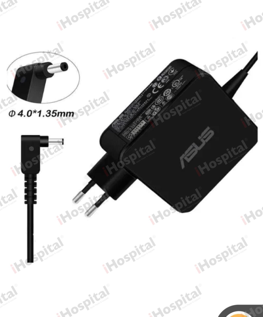 Original ASUS 65W Laptop Charger 19V 3.42A – 4.0×1.35mm Small Pin (65DWA)