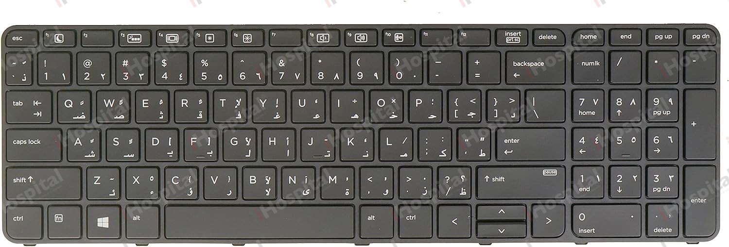 Keyboard for HP ProBook 450 G4 (Black, with Pointer) – Arabic