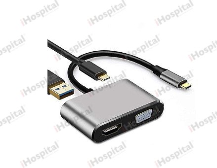 USB-C 4-in-1 Hub – HDMI 4K, VGA, USB 3.0, PD