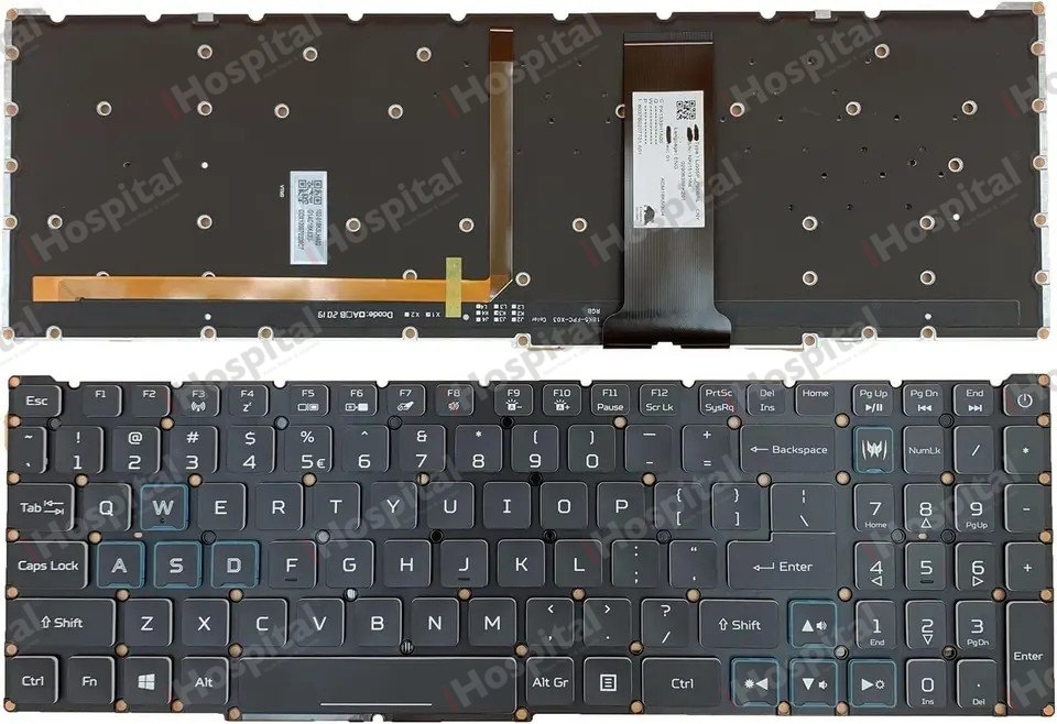 Keyboard for Acer Predator Helios PH315-55-70ZV – US, RGB Backlit