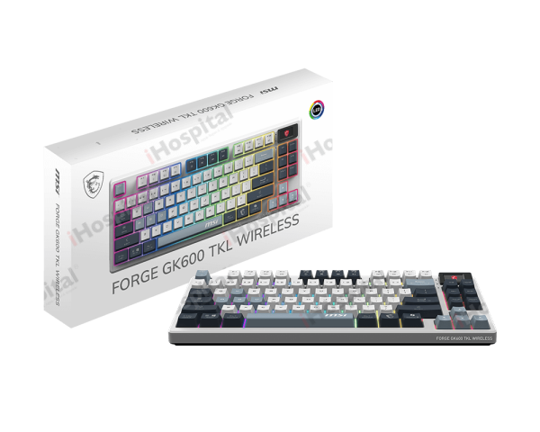 MSI Forge GK600 TKL Mechanical Keyboard – RGB, Bluetooth/2.4GHz/Wired, Hot-Swappable