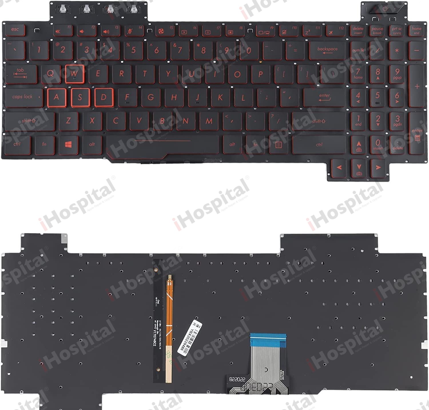 Keyboard for ASUS TUF Gaming FX505 – Black / Red