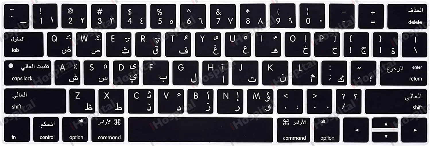 Arabic Silicone Keyboard Cover Protector for MacBook Pro 13 Inches | 15 Inches with Touch Bar (A1707 / A1990 / A1706, A1989, and A2159) – US Layout