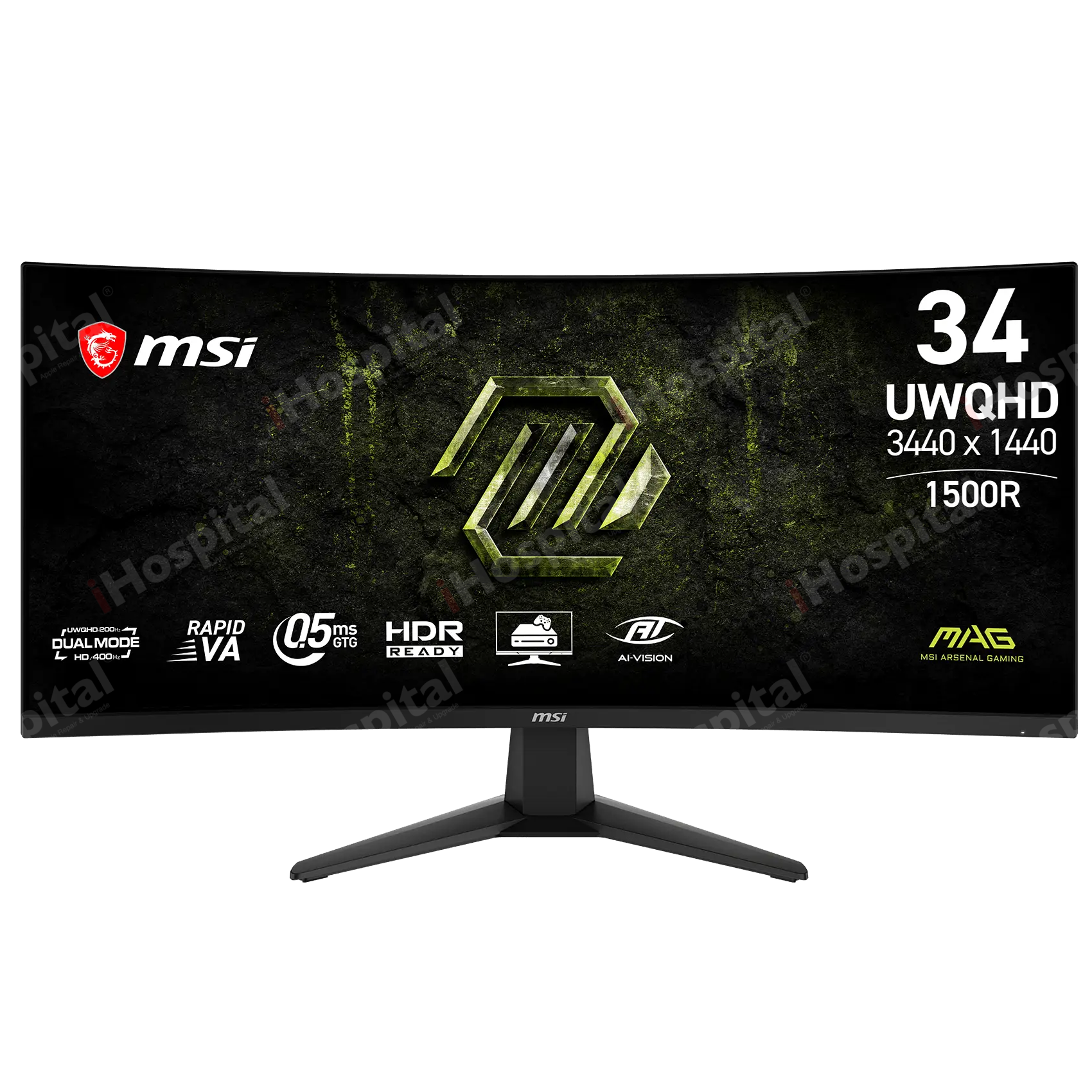 MSI MAG E20, 34 Inches Curved gaming monitor, UWQHD 200Hz / HD 400Hz , 0.5ms