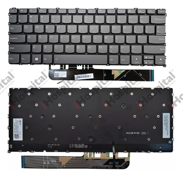 Lenovo Yoga 6 Laptop Keyboard – Arabic/English Layout (QWERTY) Grey with Backlight