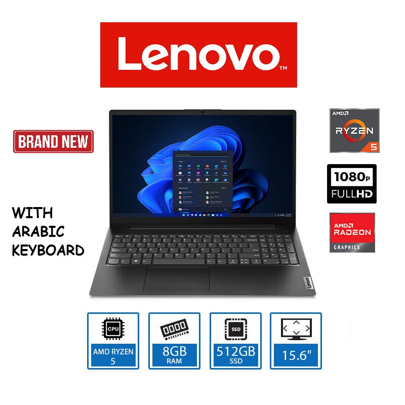 LENOVO V15 RYZEN 5-7520U 8GB RAM  512GB STORAGE  15.6 INCHES  DOS BRAND NEW  1 YEAR WARRANTY