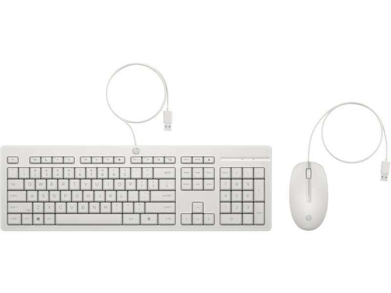 HP 225 WHITE WIRED MOUSE & KEYBOARD COMBO US