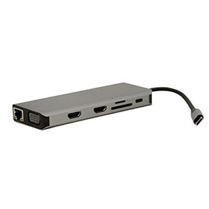 12 in 1 Type-C 4USB 3.0 + Audio + 2 HDMI + TF + SD + USB-C + LAN + VGA