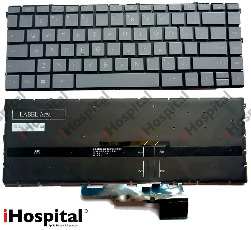 KEYBOARD HP ENVY 5-FE0053DX GREY WITH BACKLIGHT