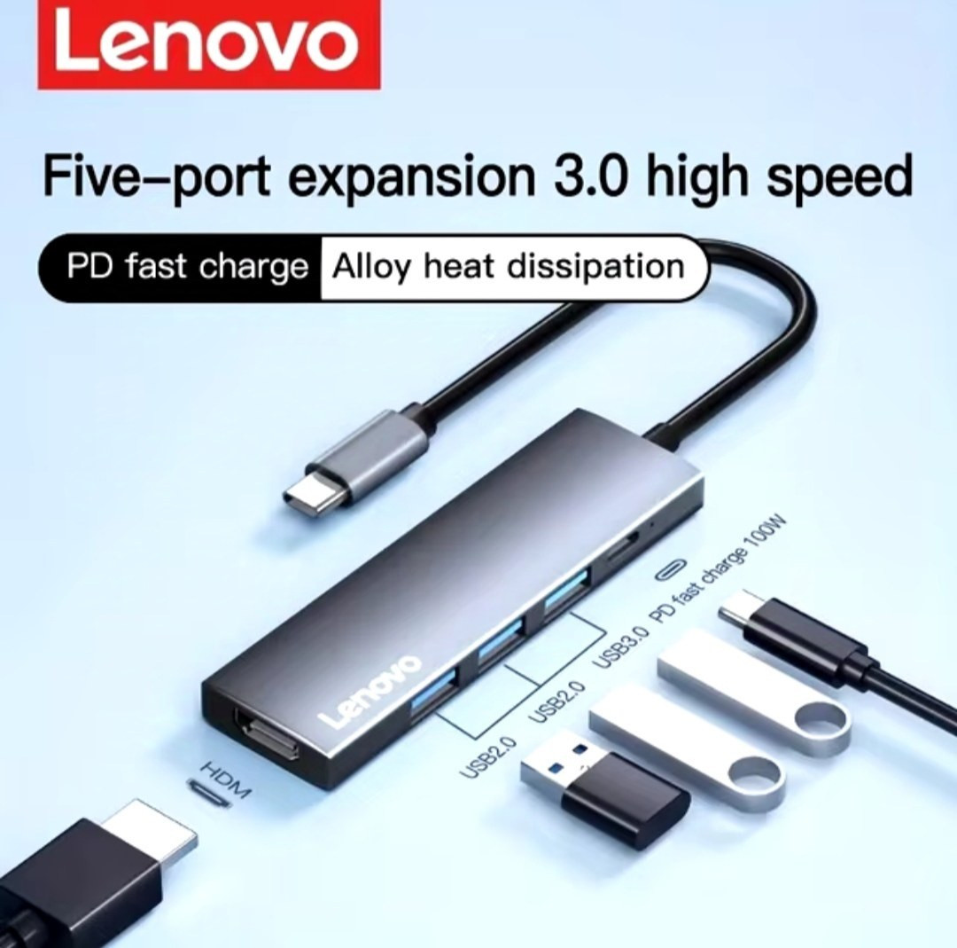 LENOVO THINKPLUS TYPE-C HUB  TO 3*PORTS USB 3.0 + PD 100W + HDMI