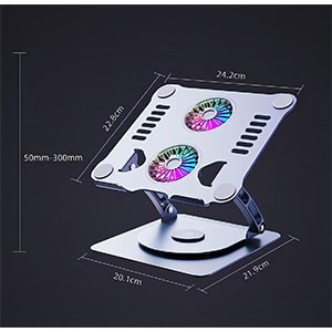 Laptop Stand V4.1 Aluminum with 2 RGB Fans 360 Rotation