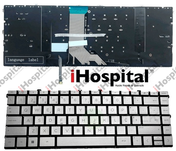 KEYBOARD HP ENVY 16 H SILVER WITH BACKLIGHT