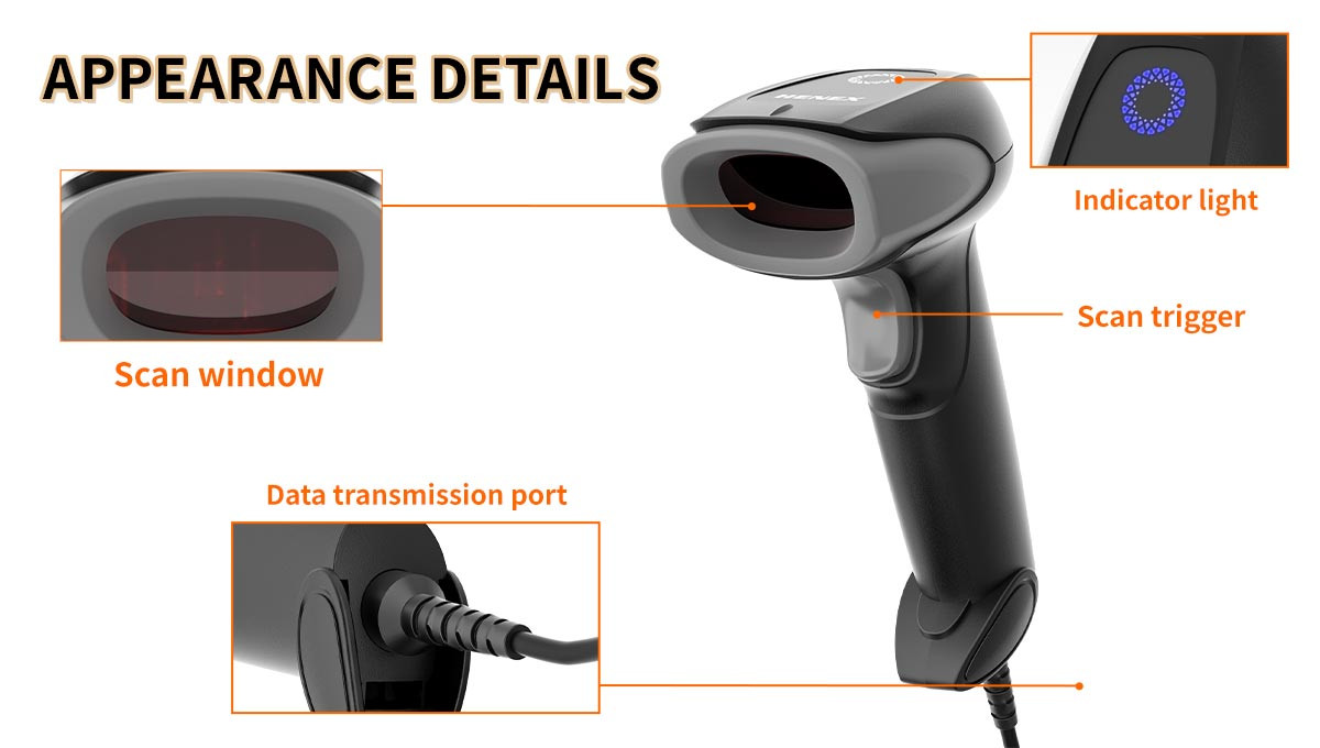 HENEX HC-3206-1D-USB  BARCODE SCANNER