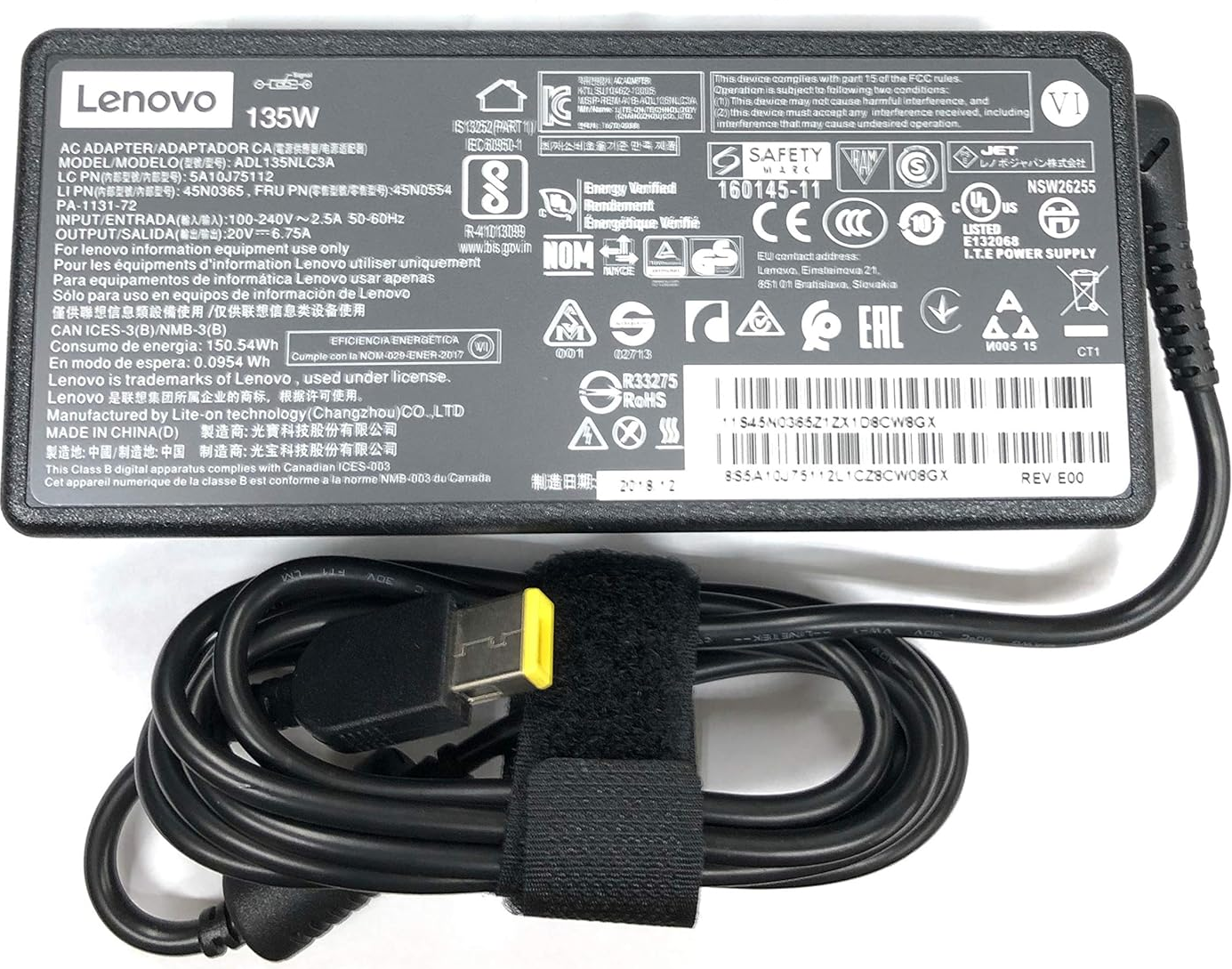 ADAPTER LENOVO  20V 6.75A  135W  USB ADL135NLC3A ORIGINAL