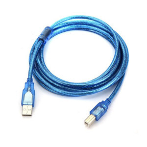 PRINTER CABLE USB TYPE A TO B TRANSPARENT BLUE (10M)