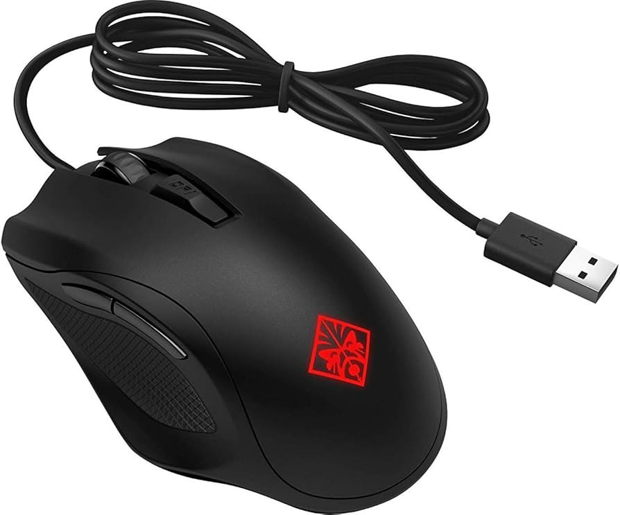 HP OMEN 400 WIRED USB GAMING MOUSE, OPTIMIZED MECHANICAL SWITCHES, QUICK ADJUST 1600-5000 DPI OPTICAL SENSOR, SNIPER MODE 400 DPI, RGB LED, CUSTOMIZABLE BUTTONS