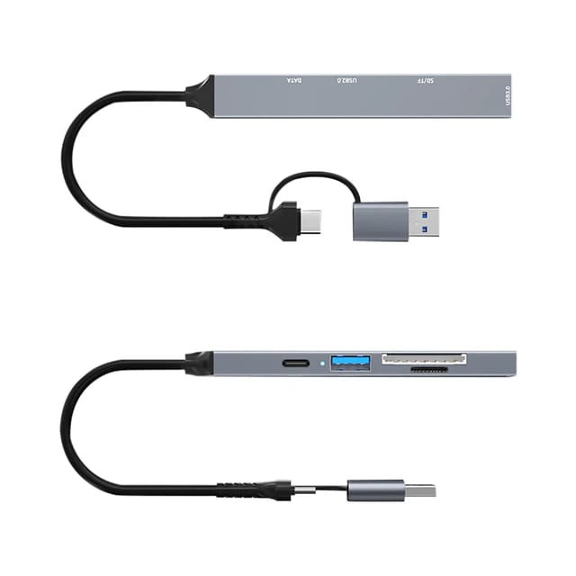 6IN1  USB+TYPE-C TO SD\TF\USB 2.0+USB3.0 +USB-C