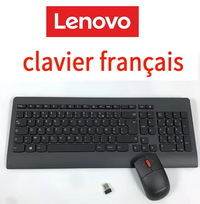 LENOVO COMBO KEYBOARD & MOUSE WIRELESS ULTRASLIM PLUS ARABIC / FRENCH ( clavier français)