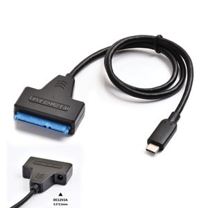 Sata 2.5", 3.5" To USB Type-C With Power Port