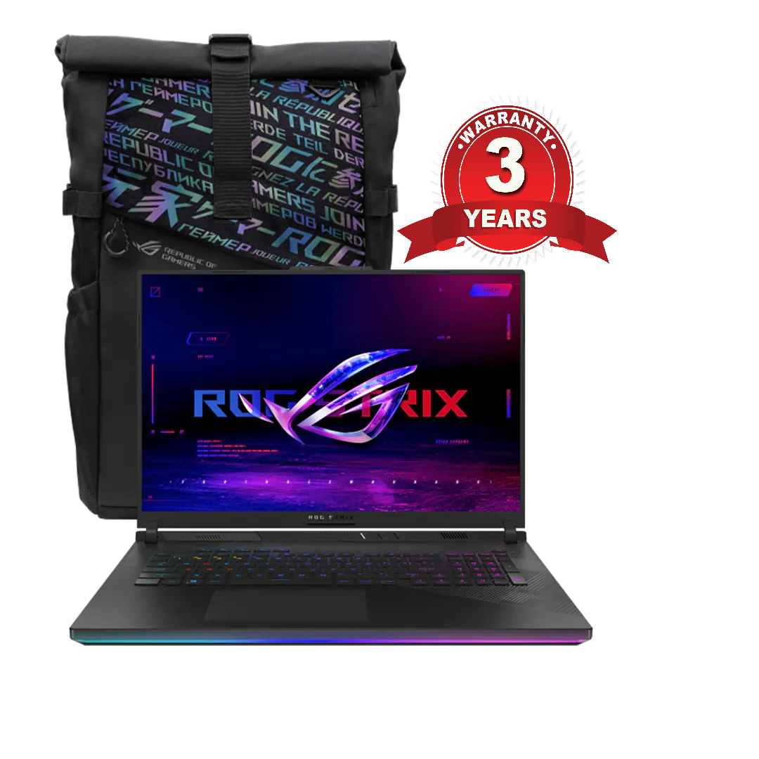 ASUS ROG STRIX G814JIR-N6136 (2024) I9 14900HX 32GB RAM DDR5 1TB NVME EN/AR 18" WQXGA 240HZ RTX4070 8GB DOS WITH ASUS ROG BACKPACK 3 YEARS WARRANTY