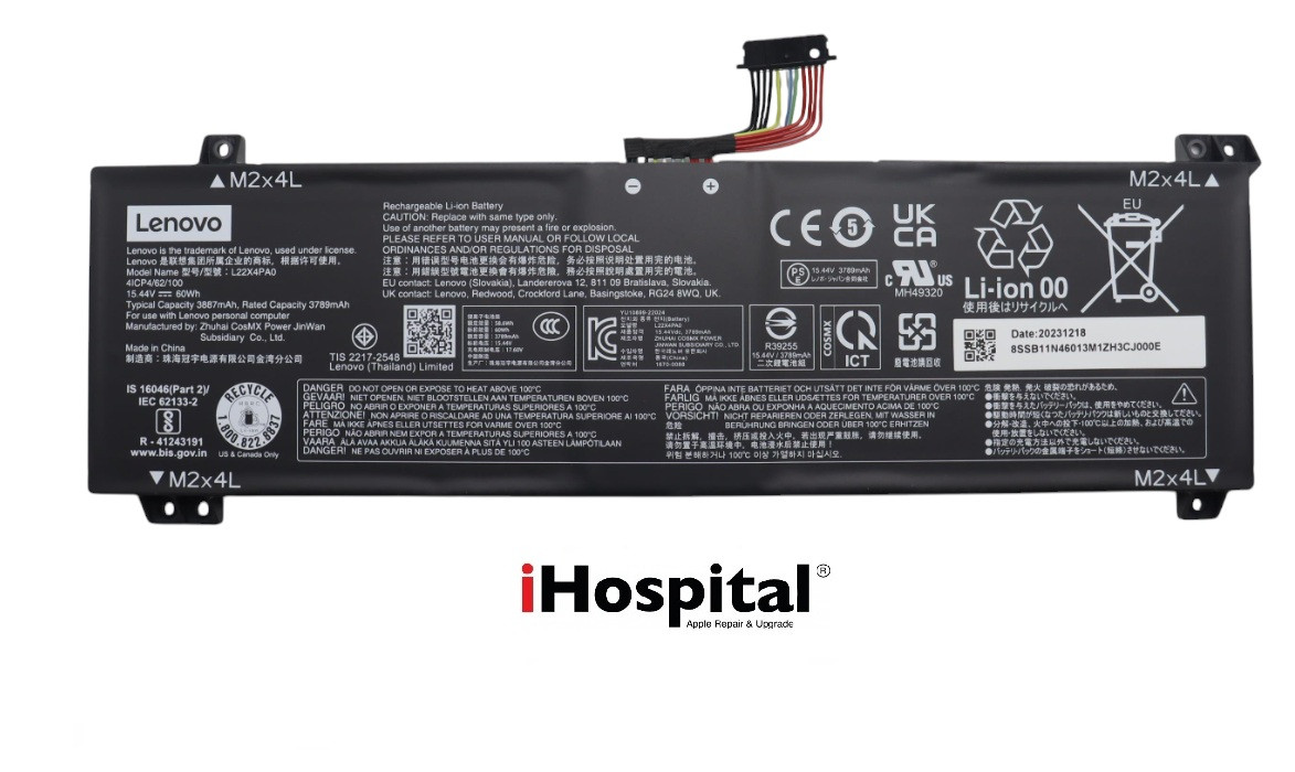 BATTERY LENOVO LEGION SLIM 5 16APH8 ORIGINAL  15.44V 60Wh TYPE-A L22D4PA0 L22X4PA0 L22M4PA0