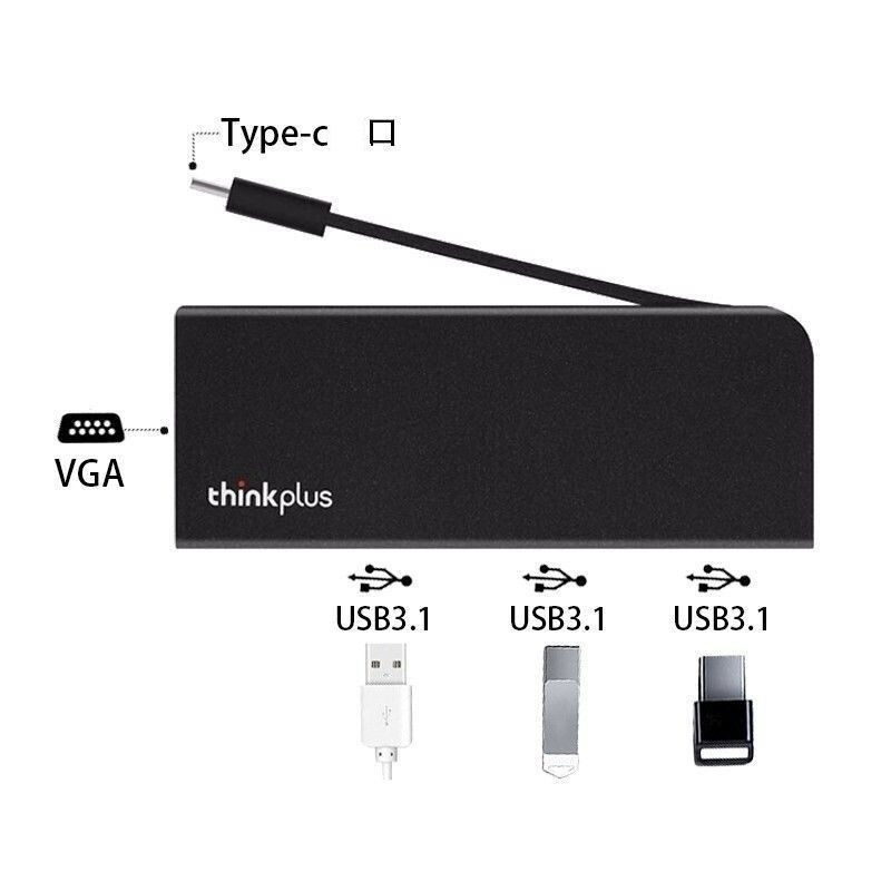 194552081454 LENOVO THINKPLUS 4IN1 TYPE-C TO 3 PORTS USB3.0 + VGA